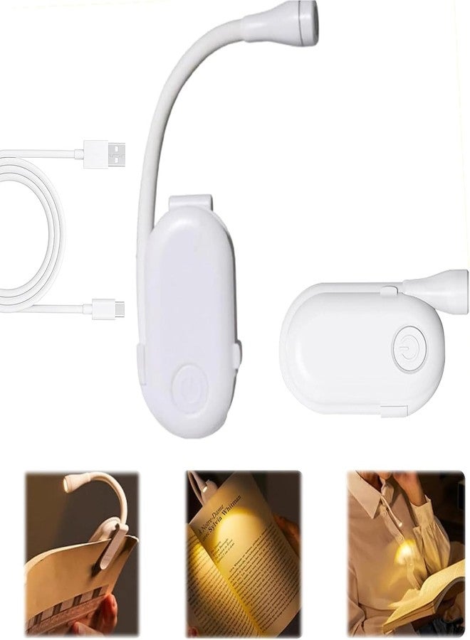 Dravina Rechargeable Book Reading Light with Clip- 3 Color LED Modes 360° Rotating Study Lamp for Night Reading, Bedside, Study Table Lamp, Eye Caring, USB Charging, Portable - Image 1